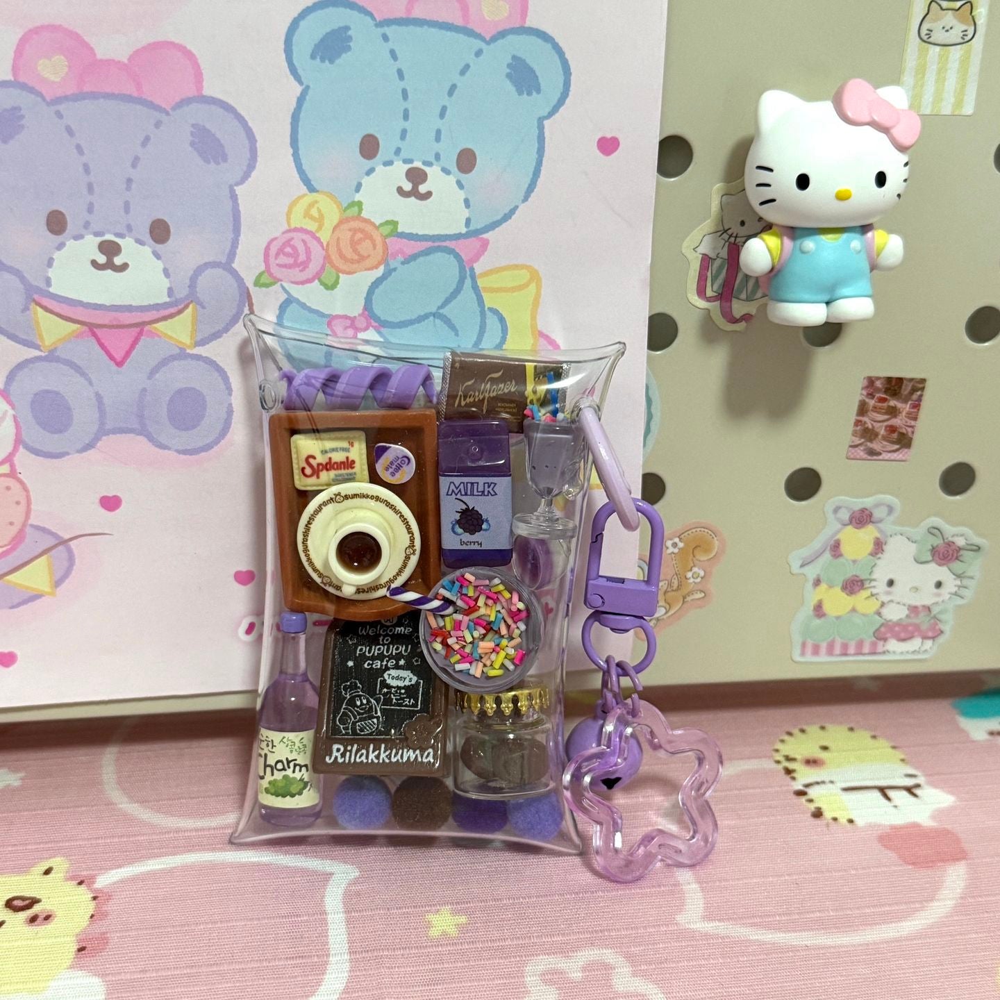 Porta-chaveiro fofo com enfeite de bolsinha2