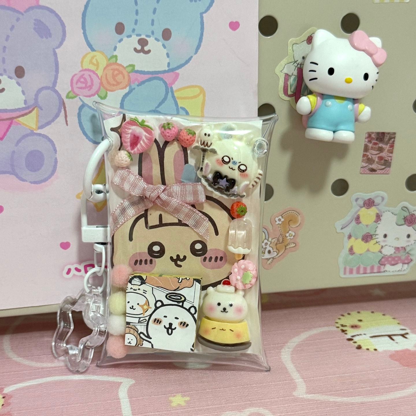 Porta-chaveiro fofo com enfeite de bolsinha2