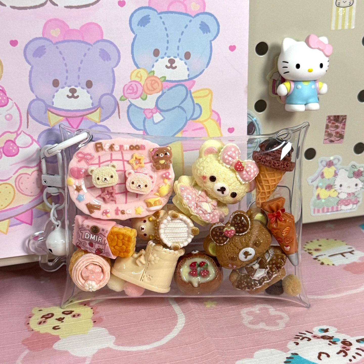 Porta-chaveiro fofo com enfeite de bolsinha2