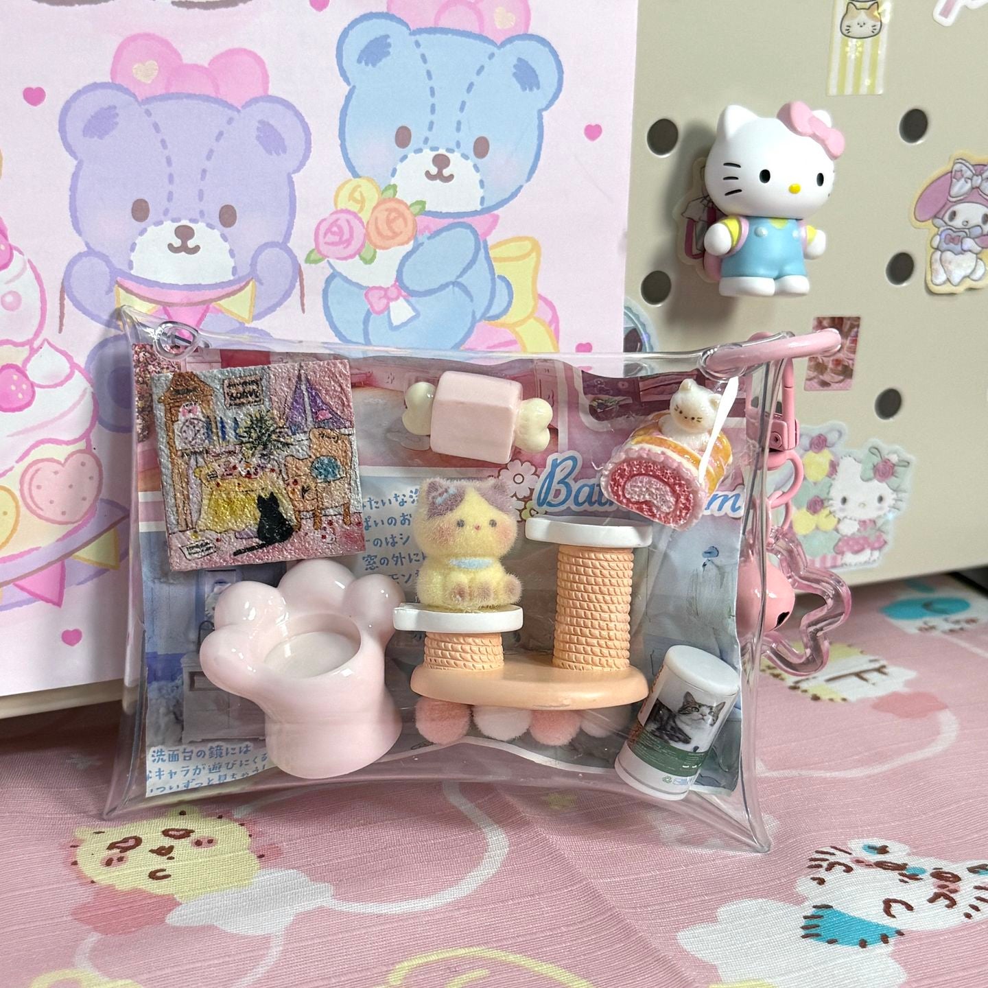 Porta-chaveiro fofo com enfeite de bolsinha2