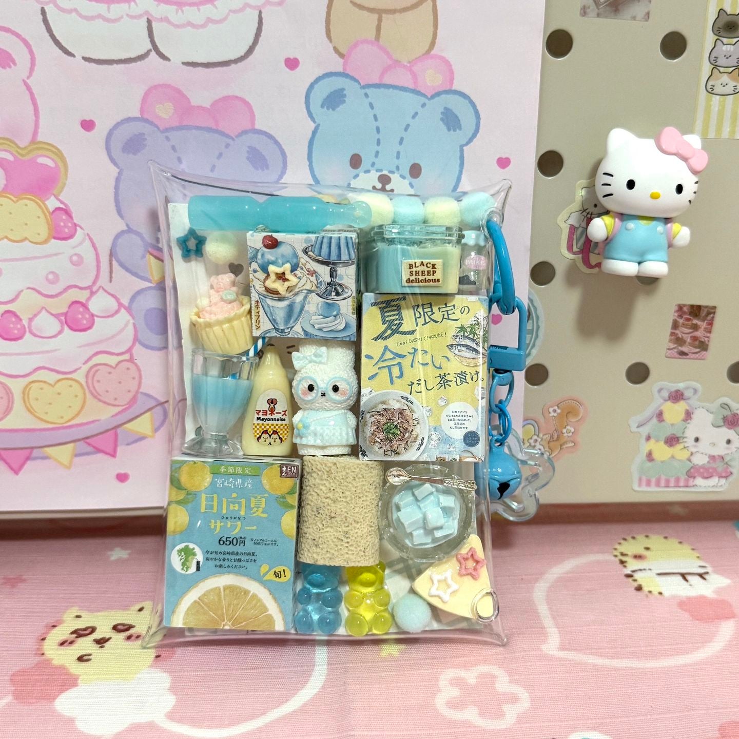 Porta-chaveiro fofo com enfeite de bolsinha2