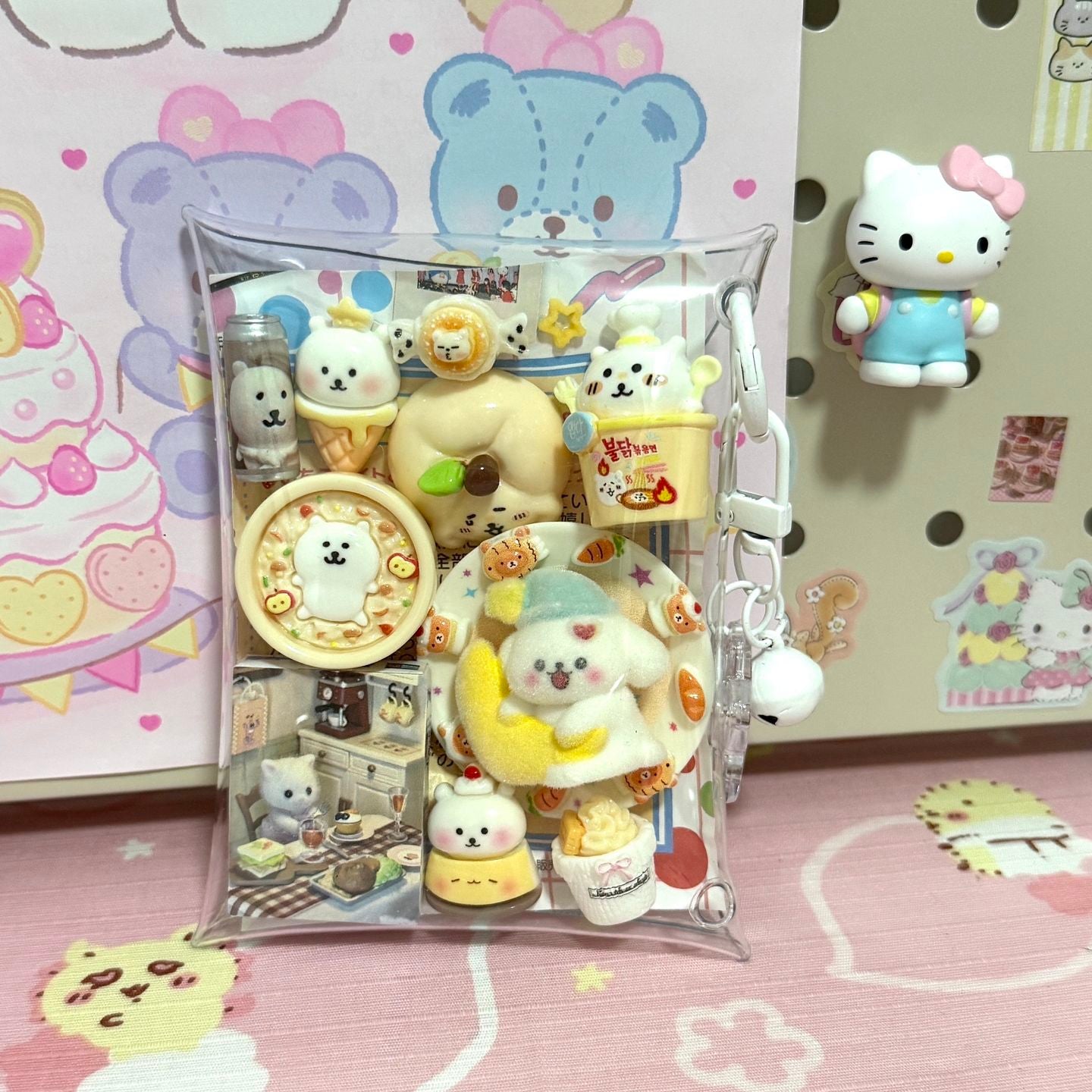 Porta-chaveiro fofo com enfeite de bolsinha2