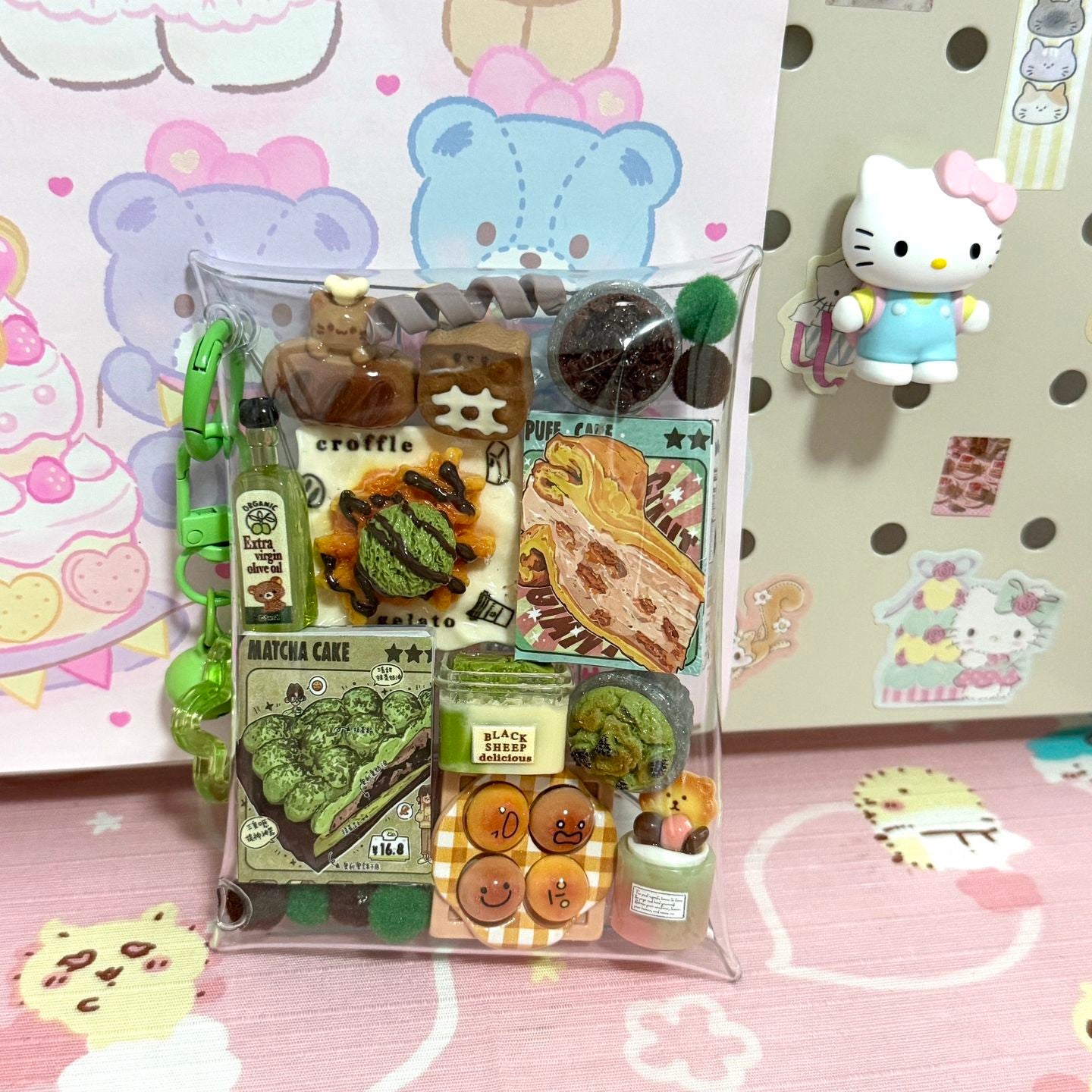 Porta-chaveiro fofo com enfeite de bolsinha2