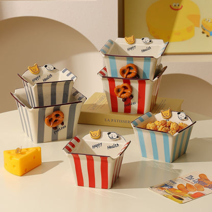 Button Dog Popcorn Bowl