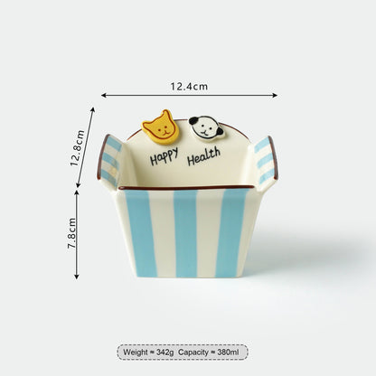 Button Dog Popcorn Bowl