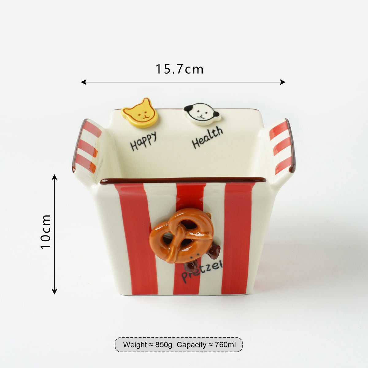 Button Dog Popcorn Bowl