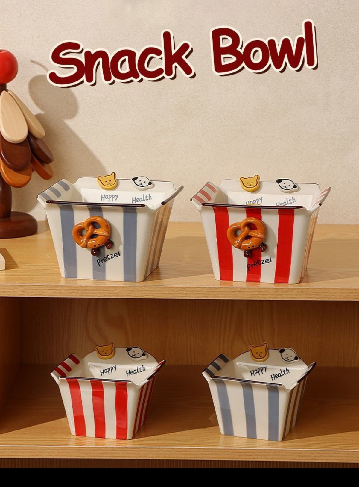 Button Dog Popcorn Bowl