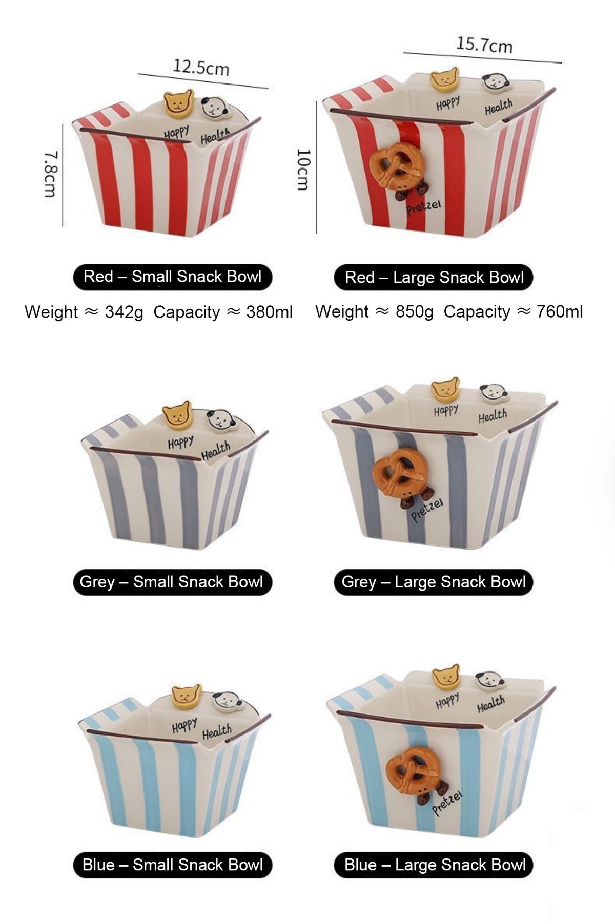 Button Dog Popcorn Bowl