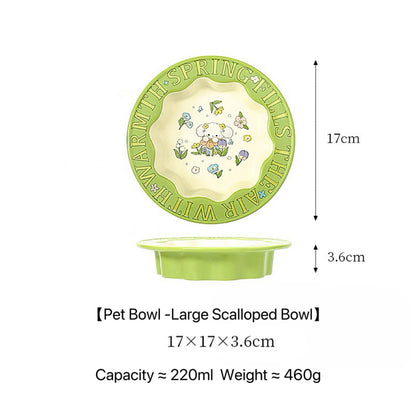 Green Rabbit Pet Bowl