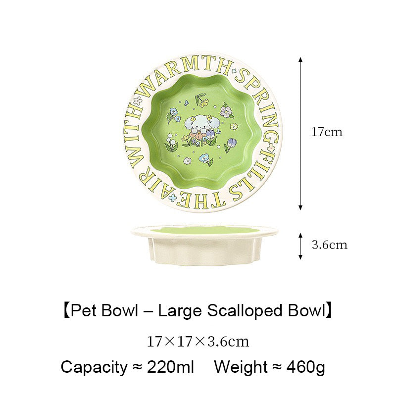 Green Rabbit Pet Bowl