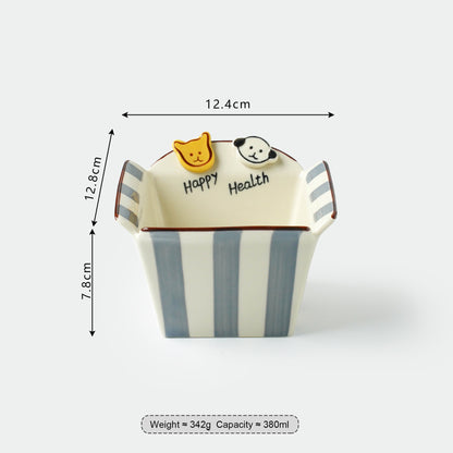 Button Dog Popcorn Bowl